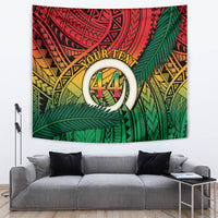 Personalised Vanuatu Yumi 44th Indipendens Dei Tapestry Vanuatuan Broad Tusk with Polynesian Tribal