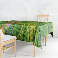 Polynesian Tribal Flower Tattoo Tablecloth Special Lime Green Vibe
