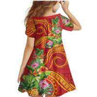 Polynesian Tribal Flower Tattoo Family Matching Mermaid Dress and Hawaiian Shirt Special Vermilion Vibe LT9 - Polynesian Pride
