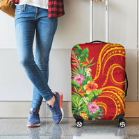 Polynesian Tribal Flower Tattoo Luggage Cover Special Vermilion Vibe
