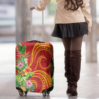 Polynesian Tribal Flower Tattoo Luggage Cover Special Vermilion Vibe