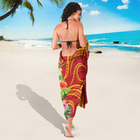 Polynesian Tribal Flower Tattoo Sarong Special Vermilion Vibe