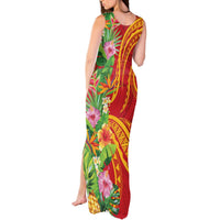 Polynesian Tribal Flower Tattoo Tank Maxi Dress Special Vermilion Vibe LT9 - Polynesian Pride
