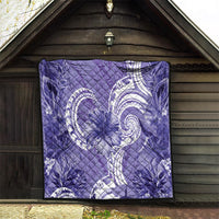 Polynesian Hibiscus Flower Tribal Quilt Violet Color LT9 - Polynesian Pride