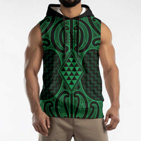 Kakariki Maori Ta Moko Poutama Art Sleeveless Hoodie - Polynesian Pride