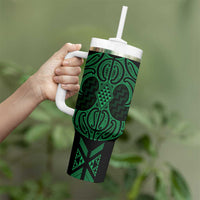 Kakariki Maori Ta Moko Poutama Art Tumbler With Handle LT9 - Polynesian Pride