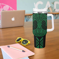 Kakariki Maori Ta Moko Poutama Art Tumbler With Handle LT9 - Polynesian Pride