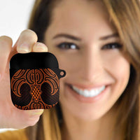 Karaka Maori Ta Moko Poutama Art AirPods Case LT9 Gold - Polynesian Pride