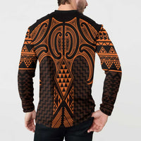Karaka Maori Ta Moko Poutama Art Button Sweatshirt LT9 - Polynesian Pride