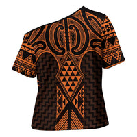 Karaka Maori Ta Moko Poutama Art Cross Shoulder Shirt - Polynesian Pride
