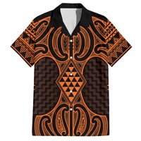 Karaka Maori Ta Moko Poutama Art Family Matching Off The Shoulder Long Sleeve Dress and Hawaiian Shirt