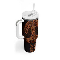 Karaka Maori Ta Moko Poutama Art Tumbler With Handle LT9 - Polynesian Pride