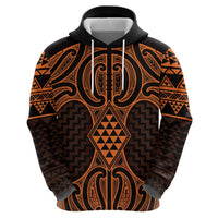 Karaka Maori Ta Moko Poutama Art Zip Hoodie