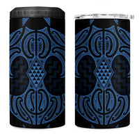Kikorangi Maori Ta Moko Poutama Art 4 in 1 Can Cooler Tumbler LT9 One Size: 16 oz Blue - Polynesian Pride