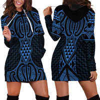 Kikorangi Maori Ta Moko Poutama Art Hoodie Dress LT9 - Polynesian Pride
