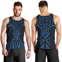 Kikorangi Maori Ta Moko Poutama Art Men Tank Top