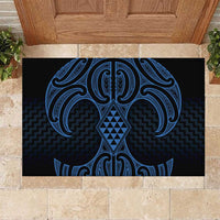 Kikorangi Maori Ta Moko Poutama Art Rubber Doormat