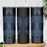 Kikorangi Maori Ta Moko Poutama Art Skinny Tumbler LT9 - Polynesian Pride