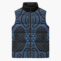 Kikorangi Maori Ta Moko Poutama Art Sleeveless Puffer Jacket - Polynesian Pride