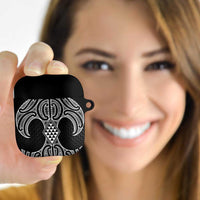 Ma Maori Ta Moko Poutama Art AirPods Case LT9 White - Polynesian Pride
