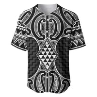 Ma Maori Ta Moko Poutama Art Baseball Jersey LT9 White - Polynesian Pride
