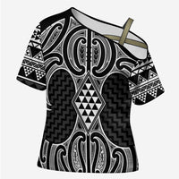 Ma Maori Ta Moko Poutama Art Cross Shoulder Shirt - Polynesian Pride
