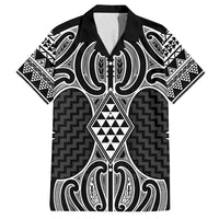 Ma Maori Ta Moko Poutama Art Family Matching Long Sleeve Bodycon Dress and Hawaiian Shirt LT9 Dad's Shirt - Short Sleeve White - Polynesian Pride