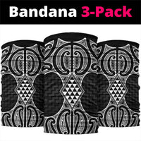 Ma Maori Ta Moko Poutama Art Neck Gaiter LT9 package One Size: 25*50cm White - Polynesian Pride
