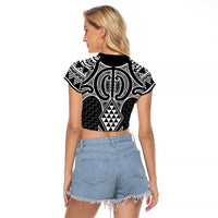 Ma Maori Ta Moko Poutama Art Raglan Cropped T Shirt LT9 - Polynesian Pride