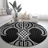 Ma Maori Ta Moko Poutama Art Round Carpet