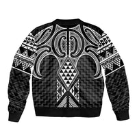 Ma Maori Ta Moko Poutama Art Sleeve Zip Bomber Jacket LT9 - Polynesian Pride
