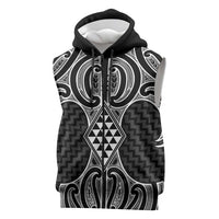 Ma Maori Ta Moko Poutama Art Sleeveless Zip Hoodie - Polynesian Pride