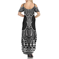 Ma Maori Ta Moko Poutama Art Summer Maxi Dress LT9 - Polynesian Pride
