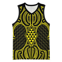 Mahi-dawg Maori Ta Moko Poutama Art Basketball Jersey - Polynesian Pride