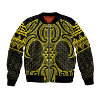 Mahi-dawg Maori Ta Moko Poutama Art Bomber Jacket LT9 Unisex Yellow - Polynesian Pride