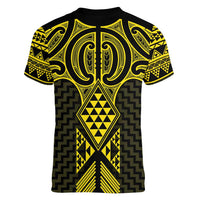 Mahi-dawg Maori Ta Moko Poutama Art Women V-Neck T-Shirt LT9 - Polynesian Pride