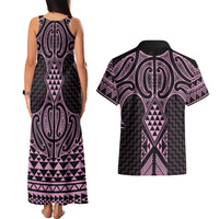 Mawhero Maori Ta Moko Poutama Art Couples Matching Tank Maxi Dress and Hawaiian Shirt LT9 - Polynesian Pride