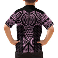 Mawhero Maori Ta Moko Poutama Art Family Matching Off Shoulder Short Dress and Hawaiian Shirt