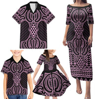Mawhero Maori Ta Moko Poutama Art Family Matching Puletasi and Hawaiian Shirt