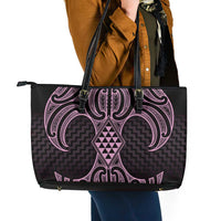Mawhero Maori Ta Moko Poutama Art Leather Tote Bag LT9 - Polynesian Pride