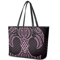 Mawhero Maori Ta Moko Poutama Art Leather Tote Bag LT9 - Polynesian Pride