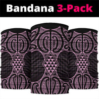 Mawhero Maori Ta Moko Poutama Art Neck Gaiter LT9 package One Size: 25*50cm Pink - Polynesian Pride