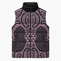 Mawhero Maori Ta Moko Poutama Art Sleeveless Puffer Jacket - Polynesian Pride