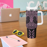 Mawhero Maori Ta Moko Poutama Art Tumbler With Handle LT9 - Polynesian Pride