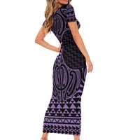 Waiporoporo Maori Ta Moko Poutama Art Family Matching Short Sleeve Bodycon Dress and Hawaiian Shirt LT9 - Polynesian Pride