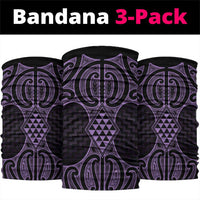 Waiporoporo Maori Ta Moko Poutama Art Neck Gaiter LT9 package One Size: 25*50cm Purple - Polynesian Pride