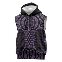Waiporoporo Maori Ta Moko Poutama Art Sleeveless Hoodie - Polynesian Pride