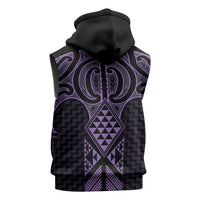 Waiporoporo Maori Ta Moko Poutama Art Sleeveless Zip Hoodie LT9 - Polynesian Pride