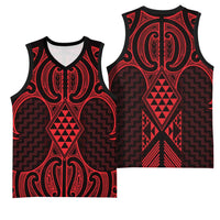 Whero Maori Ta Moko Poutama Art Basketball Jersey - Polynesian Pride