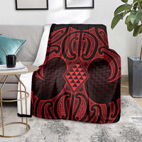 Whero Maori Ta Moko Poutama Art Blanket